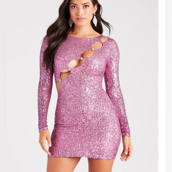 Windsor Women’s US Small Black Cut To Perfection Sequin Rhinestone Button Dress - Picture 2 of 11